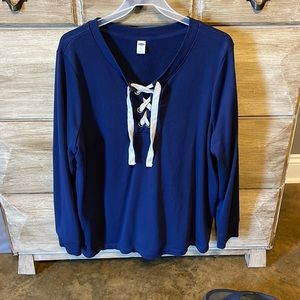 Tie front long sleeve